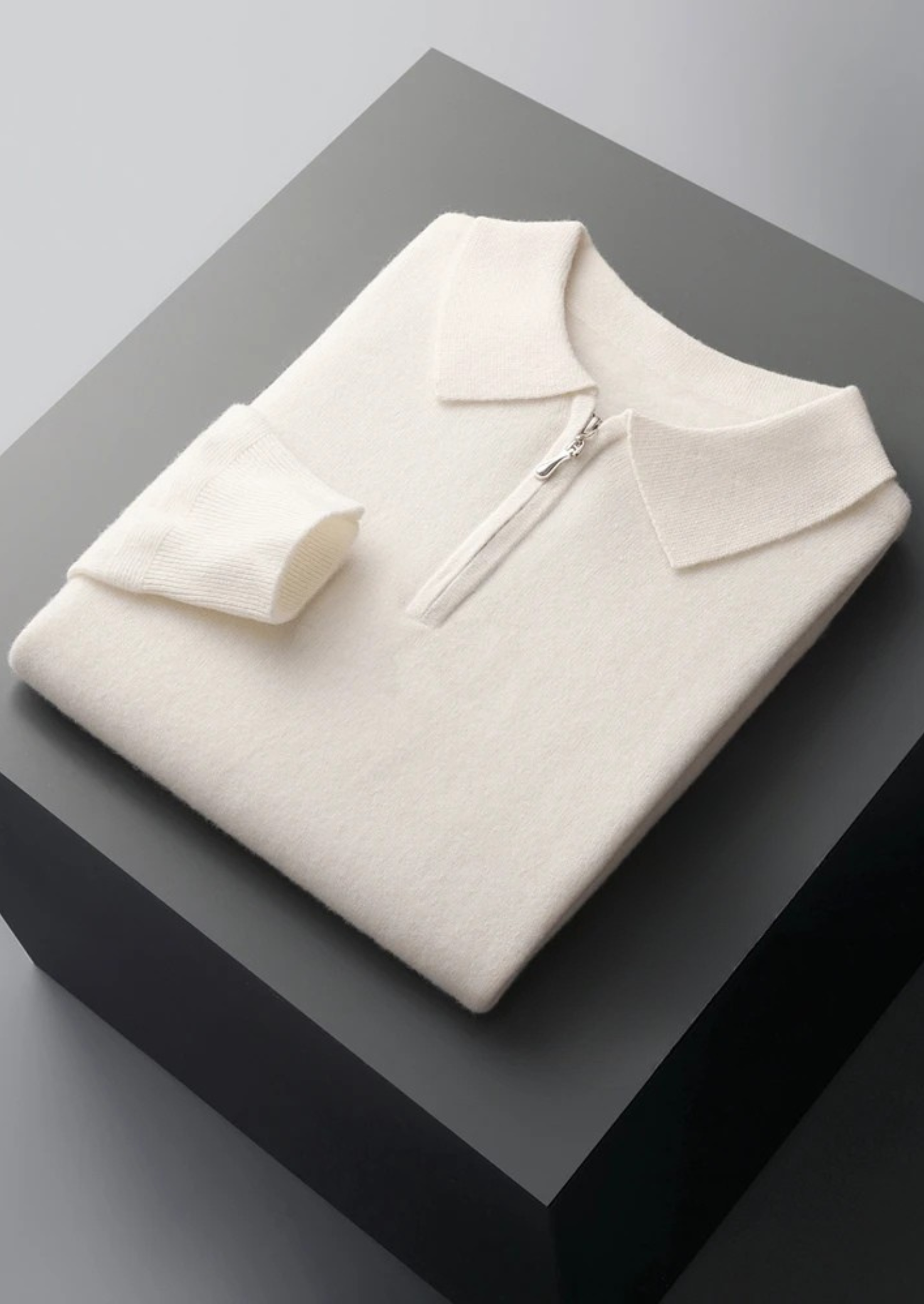 NOBA WOOL HALF ZIP POLO