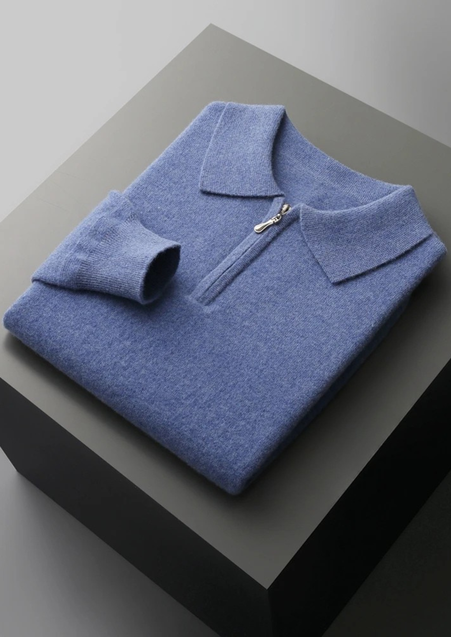 NOBA WOOL HALF ZIP POLO