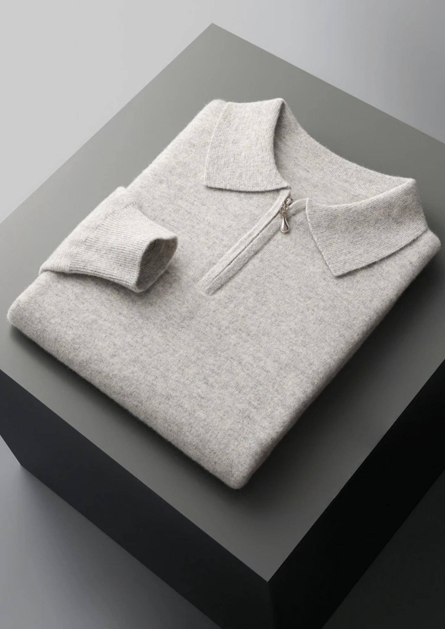 NOBA WOOL HALF ZIP POLO