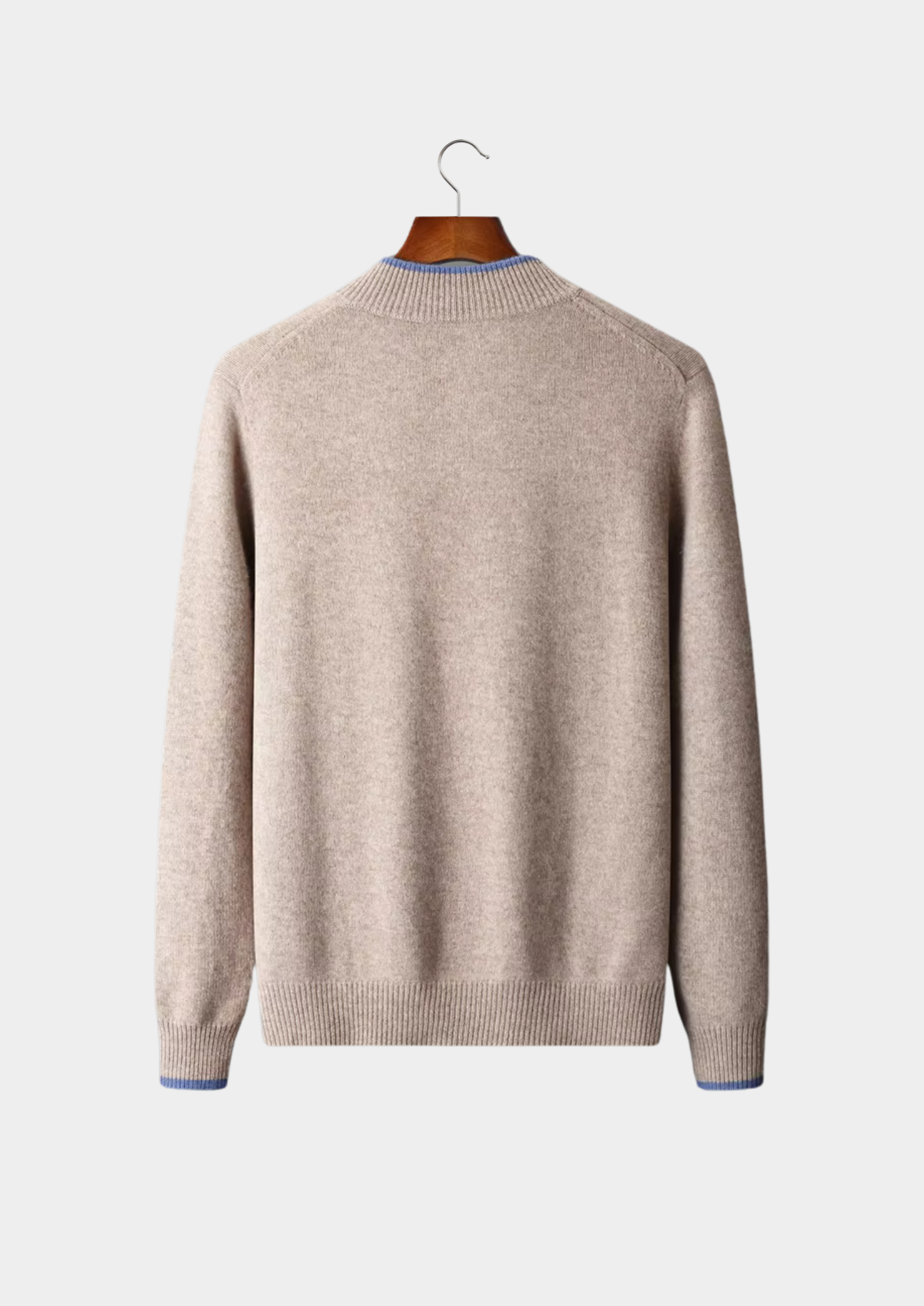 MERINO ZIP TWO-TONE CARDIGAN