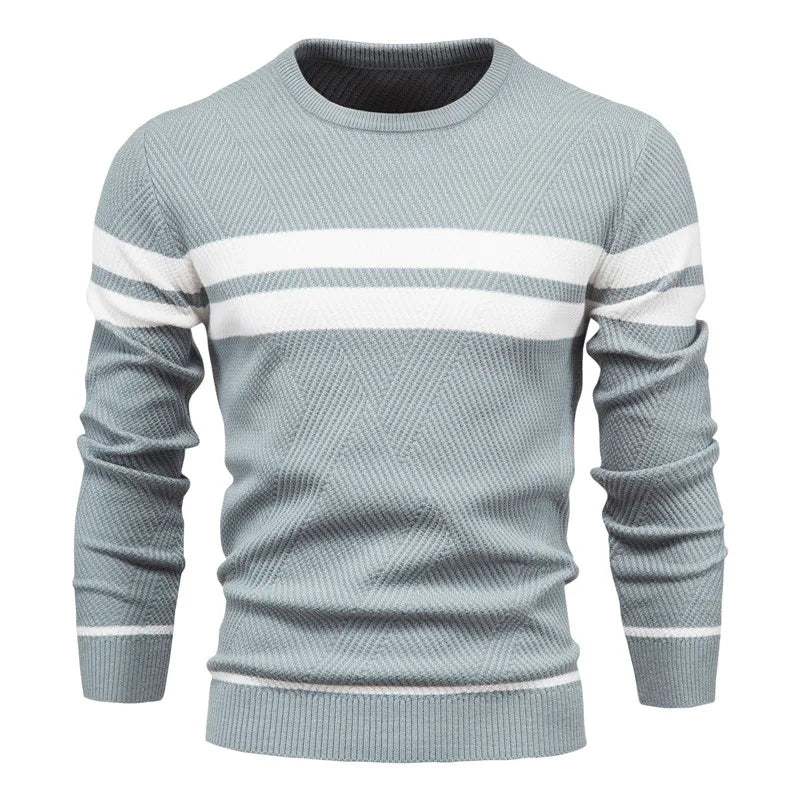 Striped Knit Crewneck Sweater