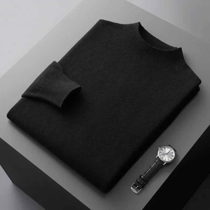 Pure Cashmere Mock-Neck Sweater