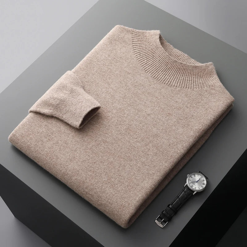 Pure Cashmere Mock-Neck Sweater