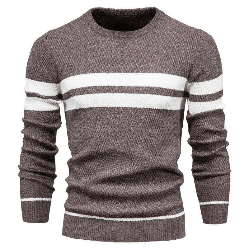 Striped Knit Crewneck Sweater