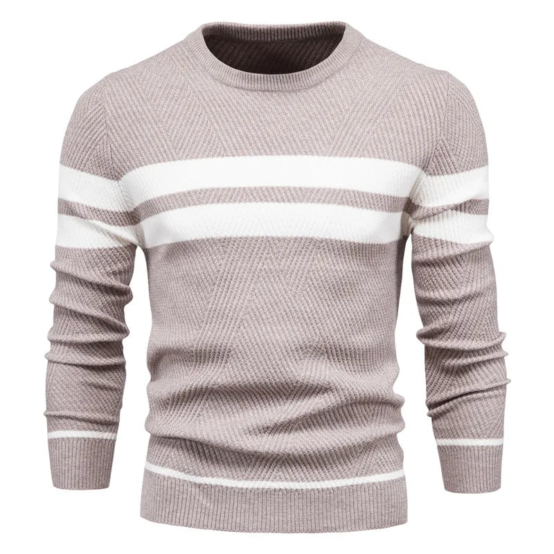Striped Knit Crewneck Sweater