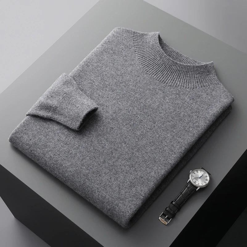 Pure Cashmere Mock-Neck Sweater