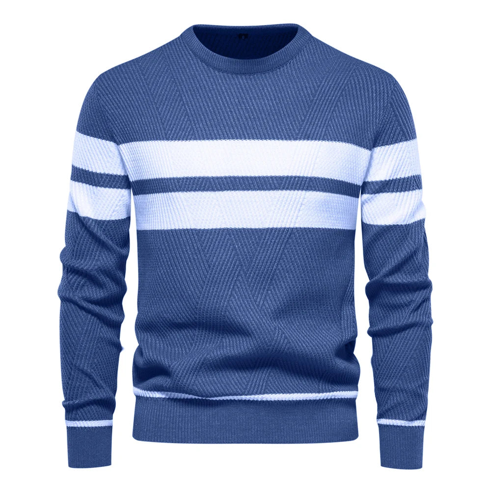 Striped Knit Crewneck Sweater