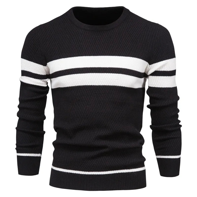 Striped Knit Crewneck Sweater