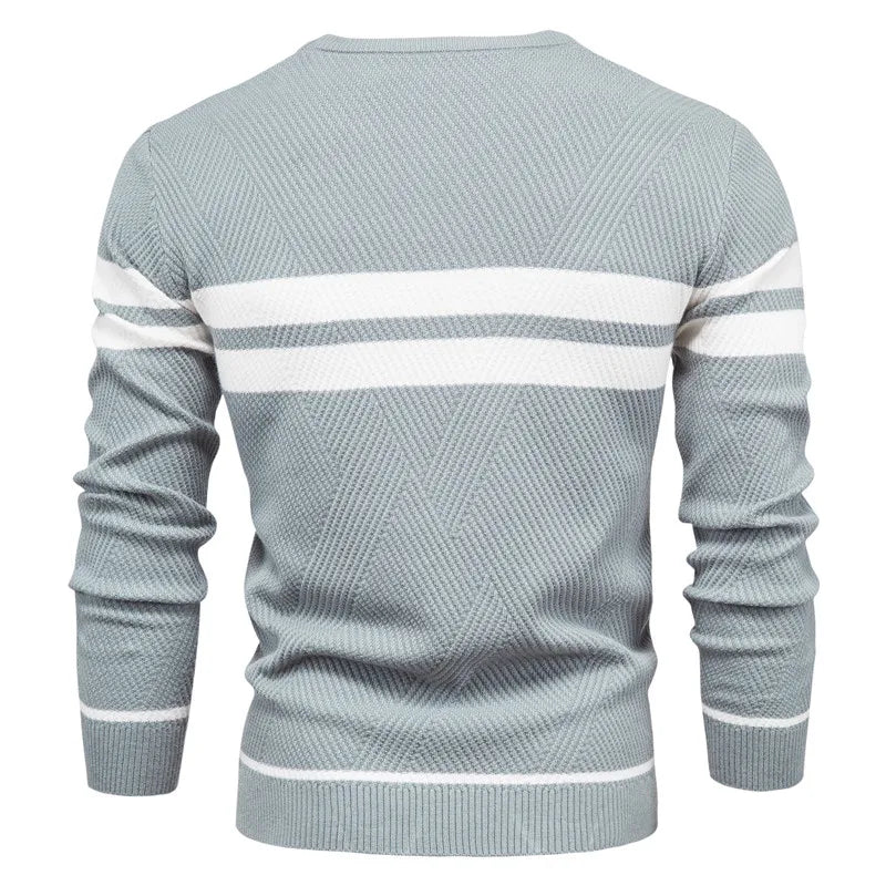 Striped Knit Crewneck Sweater